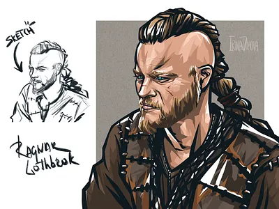 Viking character character design digital art illustration king men illustration men portrait movie character portrait portrait art ragnar viking vikings art