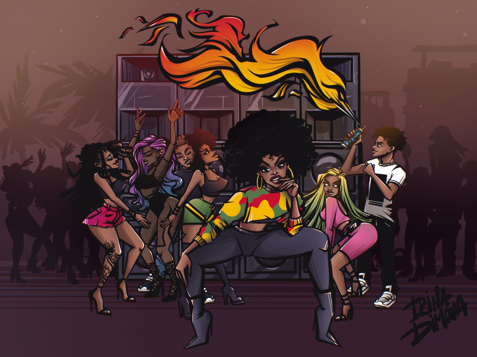 Illustration For Dancehall Party Poster By Irina On Dribbble