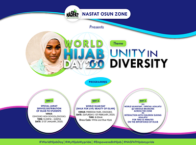 2020 World Hijab Day Flyer celebration event fashion flyer google design hijab islam logo