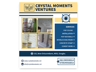 Crystal Moments Ventures flyers flyer design crystal cement