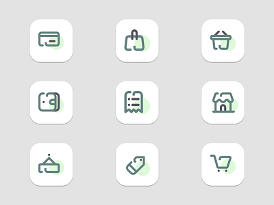 Shopping Balanjo Icons Set app art branding clean dailyui design flat graphic graphic design icon illustration logo minimal uiux vector web