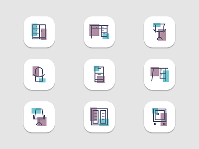 Office Kantua Icons app branding design flat graphic design icon illustration illustrator logo minimal ui ux vector web website