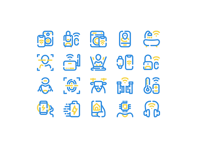 Internet of things icon set app art branding clean design flat graphic design icon illustration illustrator logo minimal ui ux vector website