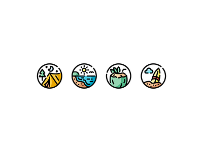 Summer icon set | Filled Outline style