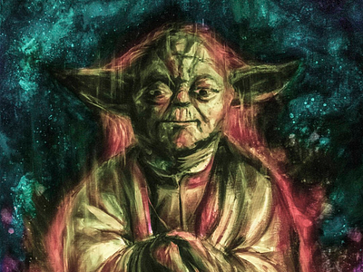 May the force be with you acrylic art comic illustration painting pop culture starwars yoda
