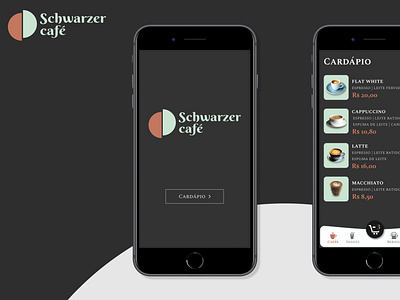 Coffee Menu App - Schwarzer Café