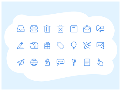 Icon Set for MailTime app blue email exploration icon set icons ios mobile