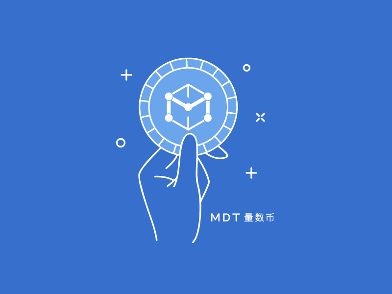 MDT Sticker ae animation blue crypto gif hand sticker token