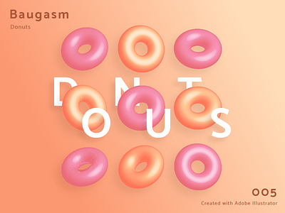 Baugasm Poster 005 abstract baugasm donuts gradient illustrator pink poster