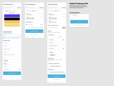 05.08.20 #DailyUI Challenge 2 (A checkout) checkout dailyui designchallenge shopify ui