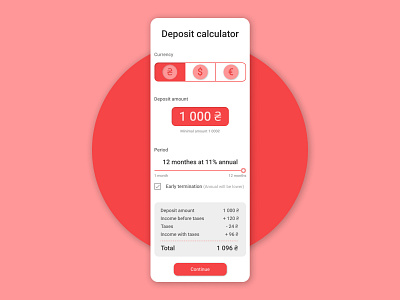 Deposit calculator