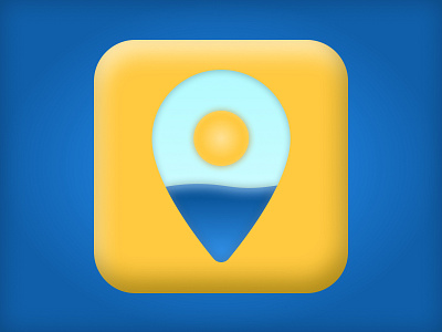Travel agency app icon agency app application blue daily dailyui design icon illustration travel trip ui vacation yellow