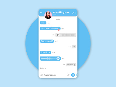 Direct Messaging app blue daily dailyui design direct message messaging mobile social ui ux voice