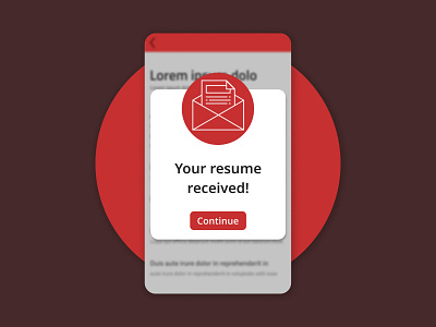 Pop-Up / Overlay daily dailyui design mobile overlay pop up red resume ui ux