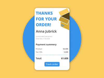 Email Receipt blue daily dailyui design email mobile order recent ui ux