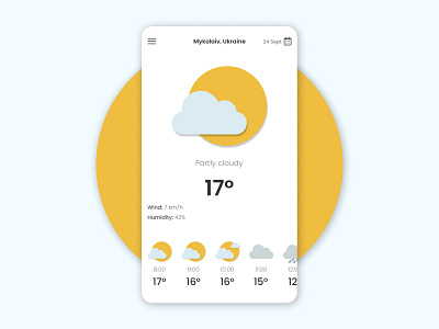 Weather app application daily dailyui design mobile ui ux weather app yellow