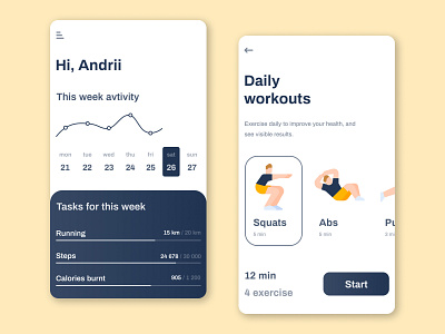 Workout Tracker activity app application blue daily dailyui design mobile tracker ui ux workout tracker