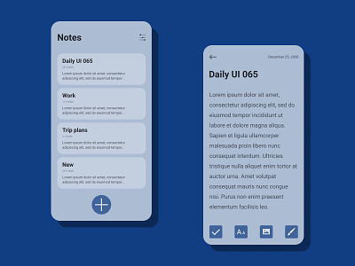 Notes Widget 065 65 app application blue daily dailyui design mobile notes notes widget shot ui ux widget