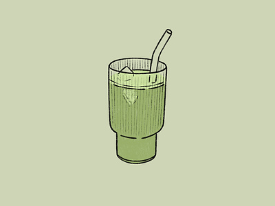 Matcha cafe design drink food illustration latte matcha pencil procreate simple simple illustration