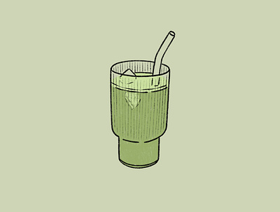 Matcha cafe design drink food illustration latte matcha pencil procreate simple simple illustration