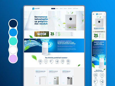 Air Purifiers Website air purifiers blue clean air figma ui website