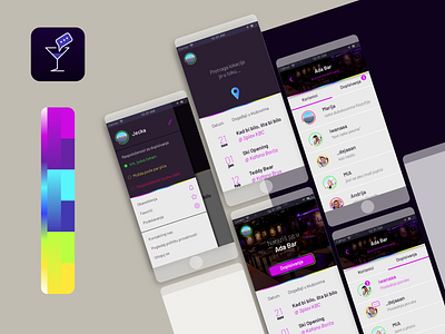 Chat App for clubs and bars chat clubbing going out logo ui