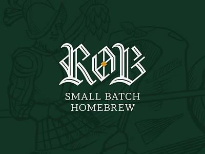 Logotype for ROB beer blackletter branding brewery design homebrew illustration logo logotype