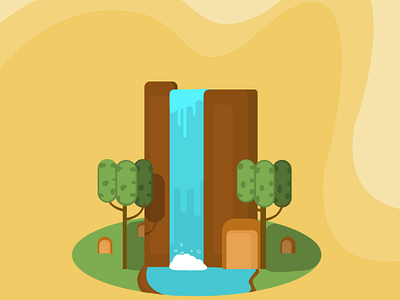 Waterfall Illustration adobe xd design illustration