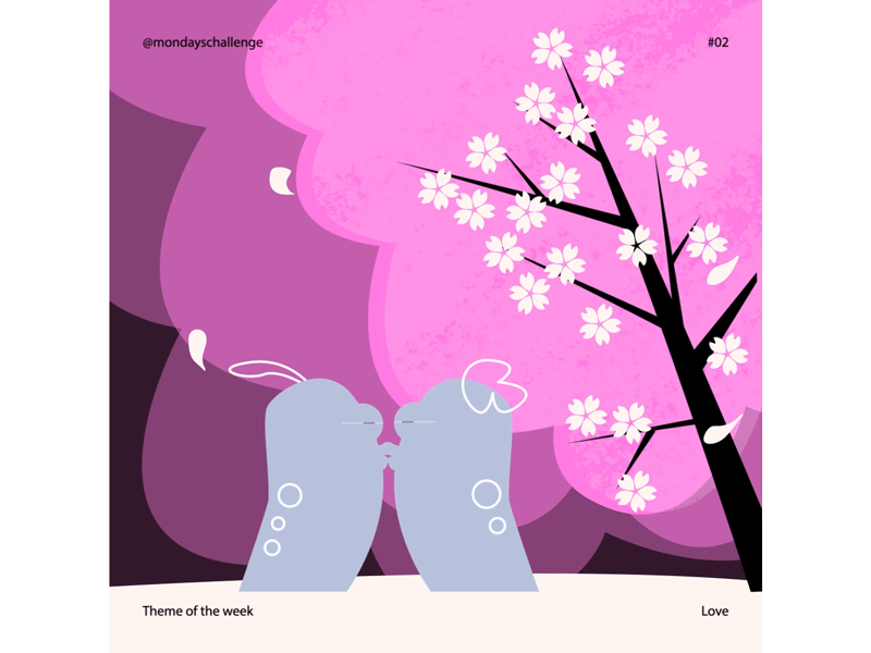 Under the Sakura tree after after effects aniamted gif animate animation animation 2d framebyframe illustration illustrator motion graphics photoshop