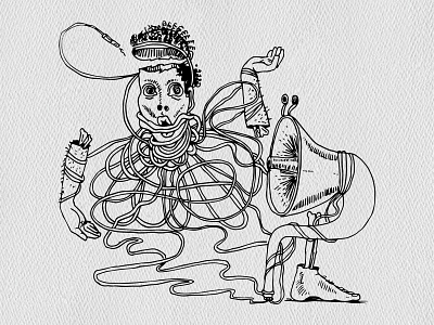 Uncomfortable wire art art paper artist blackandwhite creative illustration art illustrator wire