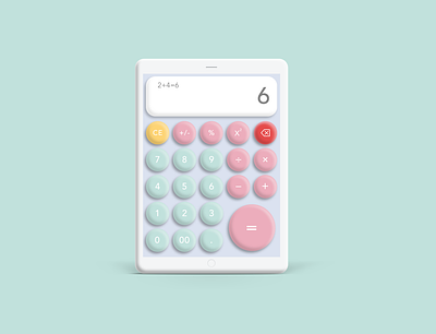 Daily UI 004 - Calculator 3d calculator dailyui illustration mockup design tablet ui