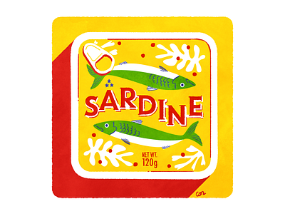 sardine design digital food illustration logo photoshop typography