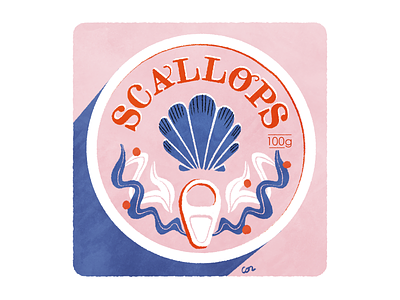 scallops design digital food illustration logo photoshop typography