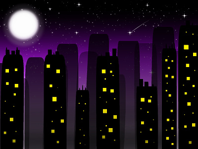 purple city at night adobexd animation appdesign art behance conceptart dailyui design dribbblers gfxmob graphicdesignui illustration landscape uidesign userexperience userinterface