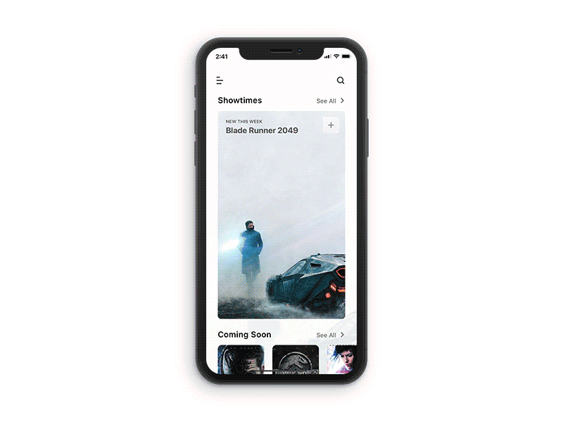 Movie App Concept animation app cinema concept gif mobile motion movie title ui ux web