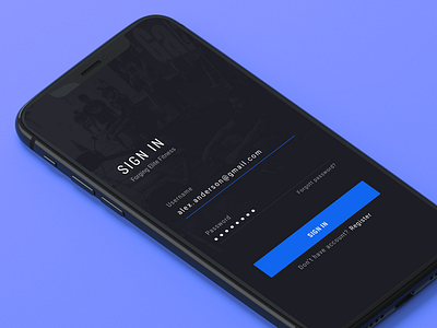 Fitness App - Sign In app fitness fitnessapp iphone x login mobile signin ui ux