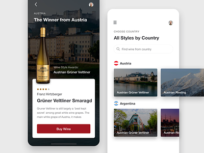 Wine app app design ios mobile ui ux wine