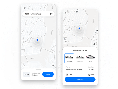 Taxi App UI app cab car design drive interface mobile order request taxi taxi app tesla ui ux