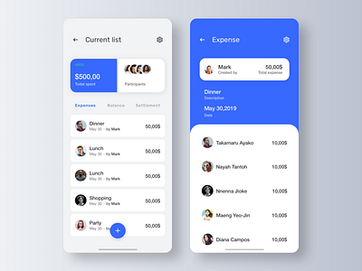 Split expenses app, part 2 app design expenses interface lists mobile money settle split ui users ux