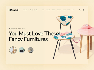 Magzee - Blog and Magazine Theme blog design magazine themes ui user interface web