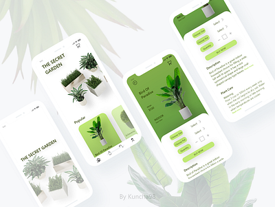 The Secret Garden app design minimal plant app plant logo plant store typography ui ux