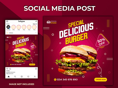 Social Media Post 2020 app branding burger design food instagram post template post template social media post social media post template social post design social stories post social template design web