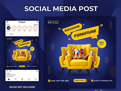 Social Media Post Creative Design template app banner branding design furniture instagram post template promotion social media post social media post template social stories post social template design web