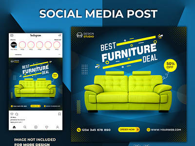 Creative Social Media Post or Instagram post template design app branding chair design furniture instagram post template interior post template social media post template social post design social stories post sofa web