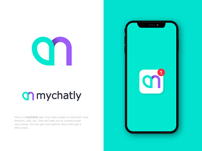 m+chat mychatly app icon design app icon app logo application bradning brand identity design chat conference connection digital icon designer identity design logo logomark meeting app message people share sms talk typography