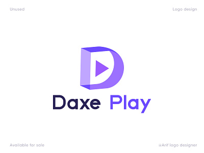 D+Play logo, Modern D letter logo,Daxe Play logo, overlapping 2021 app logo best logo designer brand designer branding company logo d logo identity letter d minimalist logo modern logo modern logo 2020 modern logos monograms overlapping play simple ui vector website logo