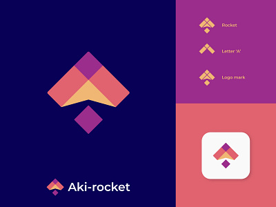 Letter A + Rocket | A letter logo mark | Branding logo design a b c d e f g h i j k l m n abstract logo abstract logo design app icon logo arrow branding creative logo letter a logo letter logo lettermark logo trends 2021 logodesign minimalist logo modern a letter logo modern logo power rocket rocket logo simple up