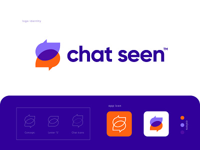 Chat Seen-Chatting, messenger, App icon and logo design, S Logo branding chat app chat bubble chatbot connection conversation creative flat icon identity logo design mark messenger minimal modern overlay s letter logo social symbol talk discussion converse