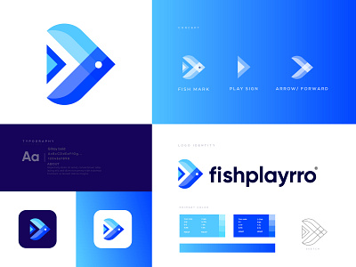 branding - fishplayrro arrow forward brand design brand identity branding branding concept branding design fish flat simple creative identity identity branding identity design identity design brandbook logodesign logo design logo logotype logomark modern minimalist style paly redesign brand agency guidelines startup branding logosystem symbol startup icon typography