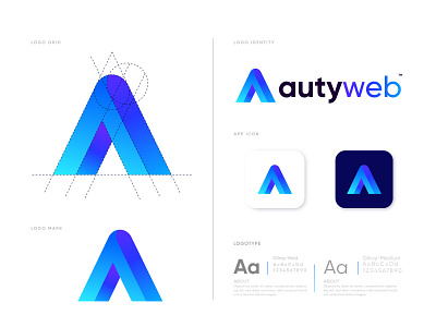 auteyweb logo | A Letter logo | unique , professional Logo a b c d e f g h i j k l m n a letter logo abstract app icon brand and identity designer branding colorful gradient grid logogrid golden ratio lettermark logo logodesign minimalist logo minimal logo modern o p q r s t u v w x y z simple clean smart professional logo trending modern logo unique logo website logo design